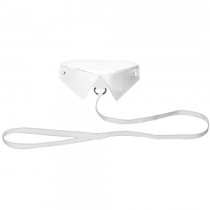 Ouch! Exclusive Collar with Leash in White