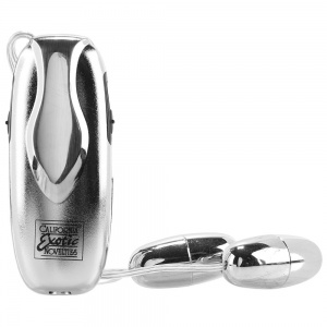 Silver Interactive Double Egg Vibe in Silver